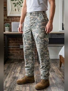 ​US Army ACU Digital Camo Combat Cargo Pants Mens 34x30 Vintage